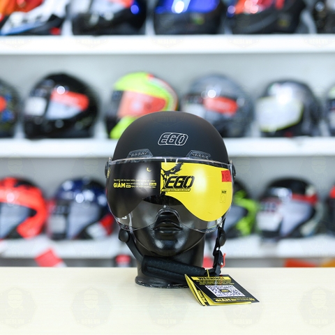 Mũ 1/2 EGO E21 Đen Nhám Nhẹ Gọn FREESHIP