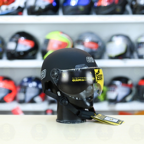 Mũ 1/2 EGO E21 Đen Nhám Nhẹ Gọn FREESHIP