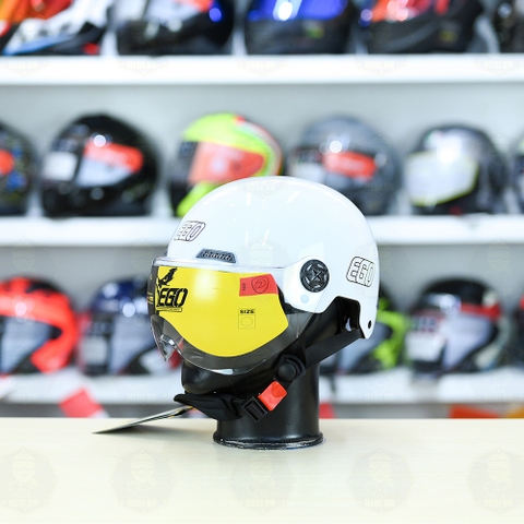 Mũ 1/2 EGO E21 Trắng Bóng Nhẹ Gọn FREESHIP