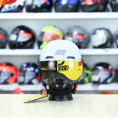 Mũ 1/2 EGO E21 Trắng Bóng Nhẹ Gọn FREESHIP