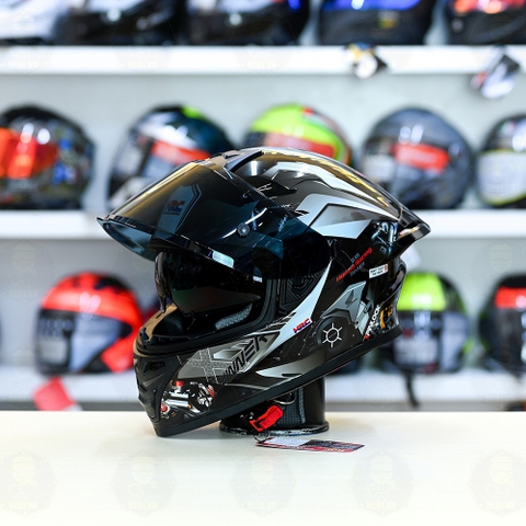 Mũ Fullface ROC 08 Plus 2024 Đen Bóng + Dán Tem Winer Xám FREESHIP