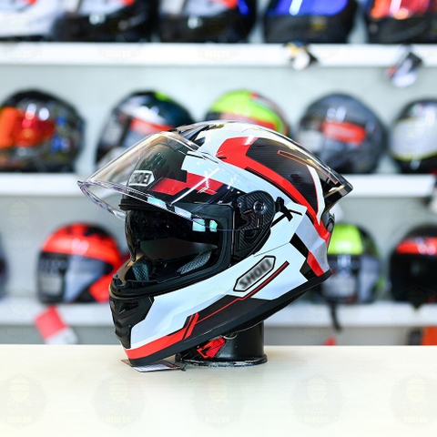 Mũ Fullface ROC 08 Plus 2024 Đen Bóng + Dán Tem Shoei Brink Xám Bạc Đỏ FREESHIP