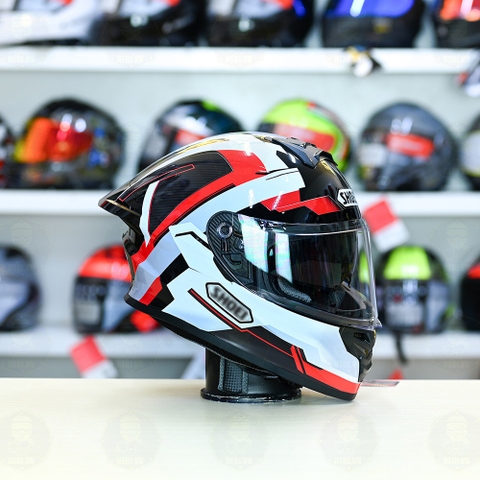 Mũ Fullface ROC 08 Plus 2024 Đen Bóng + Dán Tem Shoei Brink Xám Bạc Đỏ FREESHIP