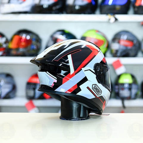 Mũ Fullface ROC 08 Plus 2024 Đen Bóng + Dán Tem Shoei Brink Xám Bạc Đỏ FREESHIP