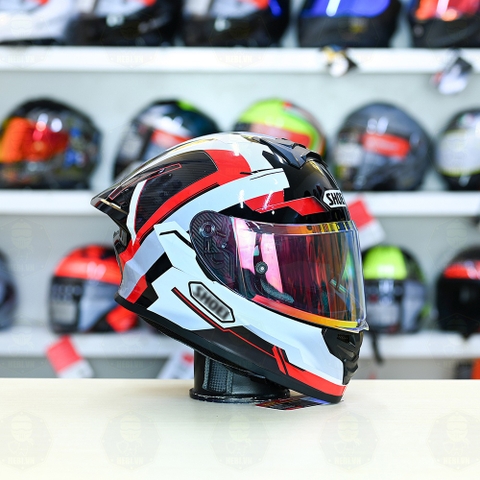 Mũ Fullface ROC 08 Plus 2024 Đen Bóng + Dán Tem Shoei Brink Xám Bạc Đỏ FREESHIP