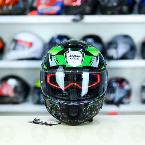 Mũ Fullface LS2 FF808 Stream II Đen Bóng + dán tem Kawasaki