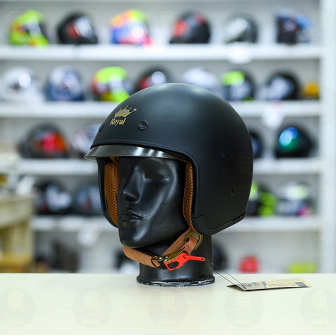 Mũ 3/4 Royal M139 Đen Nhám 2024 FREESHIP