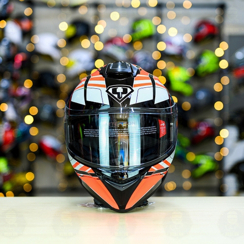 Mũ Fullface Yohe 981 T2 Trắng Cam Đen FREESHIP