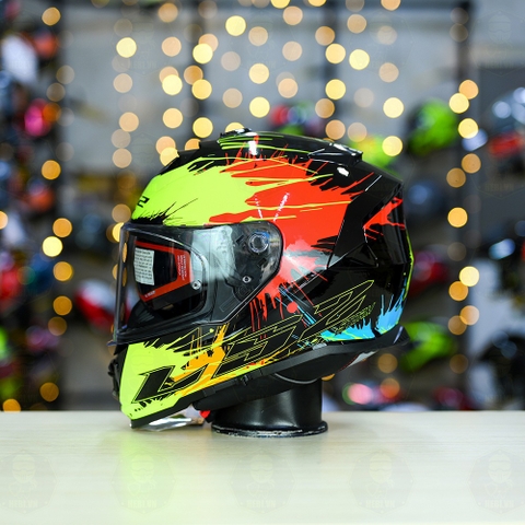 Mũ Fullface LS2 FF800 KPA 2 Kính Đen Vàng Đỏ Drop FREESHIP + Tặng Pinlock