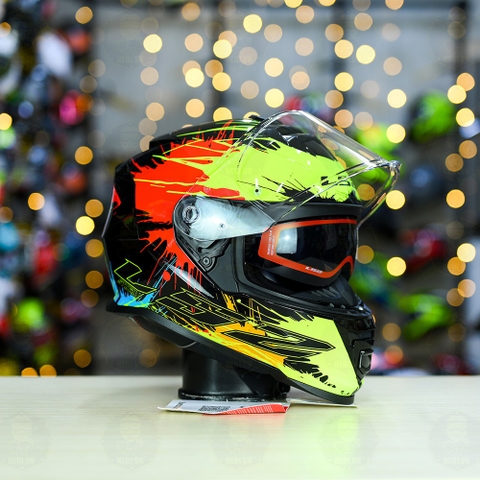 Mũ Fullface LS2 FF800 KPA 2 Kính Đen Vàng Đỏ Drop FREESHIP + Tặng Pinlock