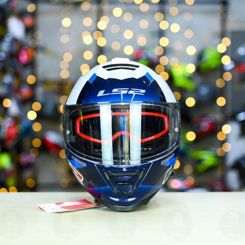 Mũ Fullface LS2 FF800 KPA 2 Kính Xanh Trắng Bóng McPhee FREESHIP + Tặng Pinlock