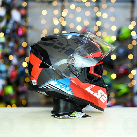 Mũ Fullface LS2 FF800 KPA 2 Kính Đen Đỏ Xám Bóng Sprinter FREESHIP + Tặng Pinlock