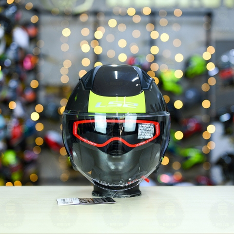 Mũ 3/4 LS2 OF600 COPTER Đen Vàng Bóng Urbane  FREESHIP