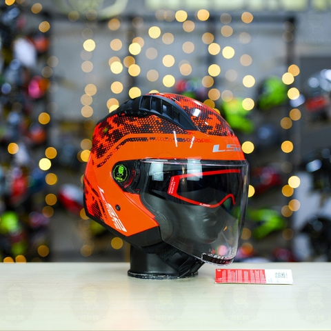 Mũ 3/4 LS2 OF600 COPTER Đỏ Đen Bóng Mesh FREESHIP