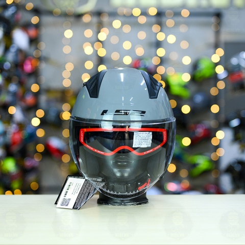 Mũ 3/4 LS2 OF600 COPTER Xám Xi Măng Bóng FREESHIP