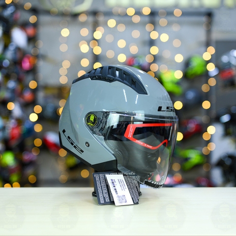 Mũ 3/4 LS2 OF600 COPTER Xám Xi Măng Bóng FREESHIP