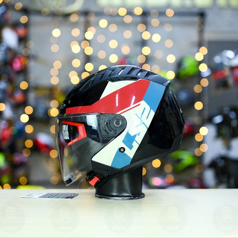 Mũ 3/4 LS2 OF600 COPTER Đen Đỏ Xanh Rise FREESHIP