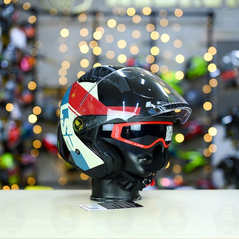 Mũ 3/4 LS2 OF600 COPTER Đen Đỏ Xanh Rise FREESHIP