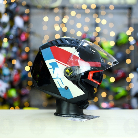 Mũ 3/4 LS2 OF600 COPTER Đen Đỏ Xanh Rise FREESHIP