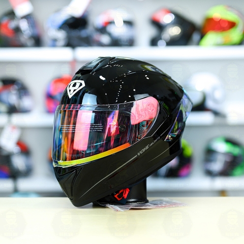 Mũ Fullface EGO E81 Đen Bóng + Đuôi gió Pista RR + Kính Revo FREESHIP