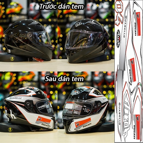 Tem Decal Ducati Version 1 Cho Nón Fullface - Không Nón - FREESHIP