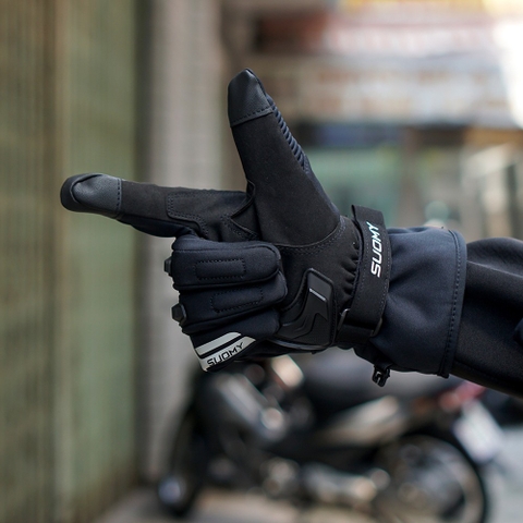 Găng Tay Suomy 06 Chống Nước Giữ Ấm Dài Đen