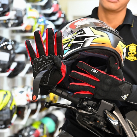 Găng tay EGO Dài Đen Đỏ FREESHIP