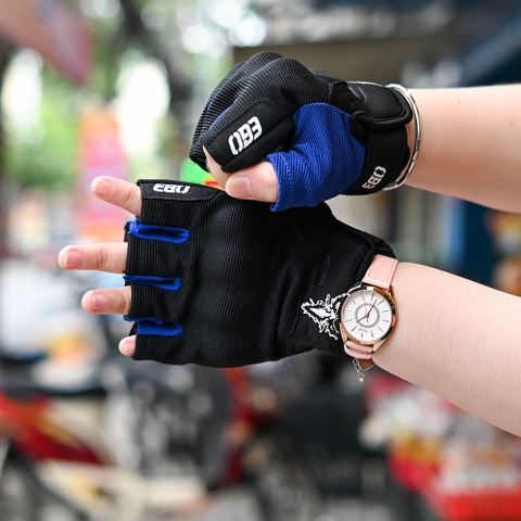 Găng tay EGO Ngắn Đen Xanh Dương FREESHIP