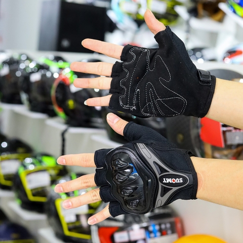 Găng Tay Suomy SU-H10 Đen Ngắn FREESHIP