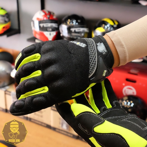 Găng Tay Suomy 09 Dài Đen Xanh Vàng FREESHIP
