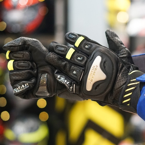 Găng Tay Vemar VE-177 Da Titanium Đen Xanh FREESHIP