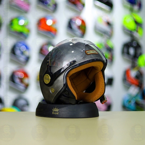 Mũ 3/4 Bulldog POM Xám Xước Nhám FREESHIP