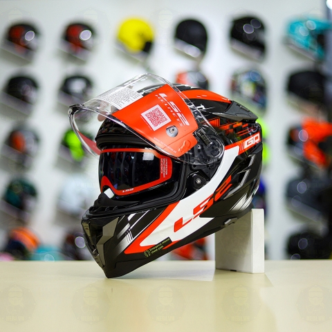 Mũ Fullface LS2 FF327 Challenger GP Đen Đỏ Trắng FREESHIP