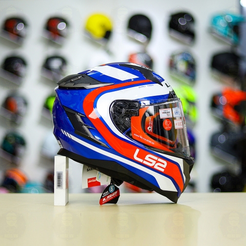 Mũ Fullface LS2 FF327 Challenger FUSION Xanh Đỏ FREESHIP