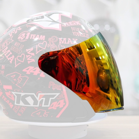 Kính Mũ 3/4 KYT NFJ Iridium Đỏ Đậm - Freeship