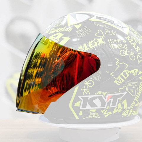 Kính Mũ 3/4 KYT NFJ Iridium Đỏ Đậm - Freeship