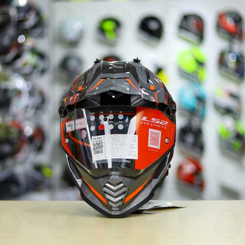 Mũ Dual Sport LS2 MX436 EVO Xám Cam Bóng FREESHIP