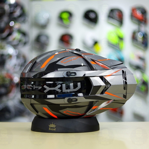 Mũ Dual Sport LS2 MX436 EVO Xám Cam Bóng FREESHIP