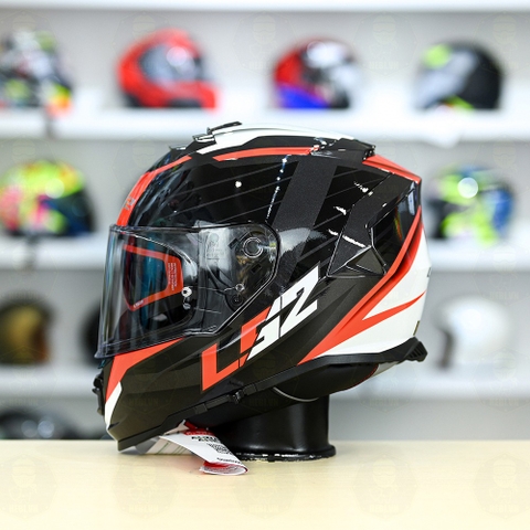 Mũ Fullface LS2 FF800 KPA 2 Kính Đen Đỏ Trắng Bóng Nerve FREESHIP + Tặng Pinlock