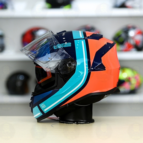 Mũ Fullface LS2 FF800 KPA 2 Kính Tím Xanh Cam Bóng FREESHIP + Tặng Pinlock