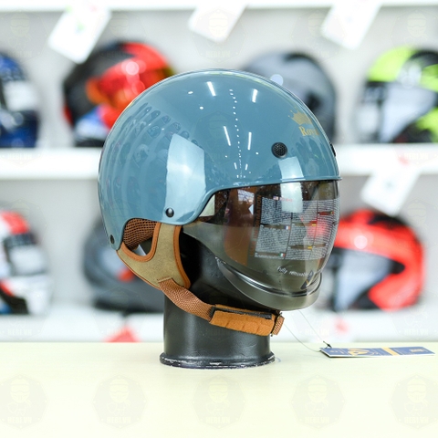 Mũ 1/2 kính âm Royal M239 Xanh Xi Măng FREESHIP