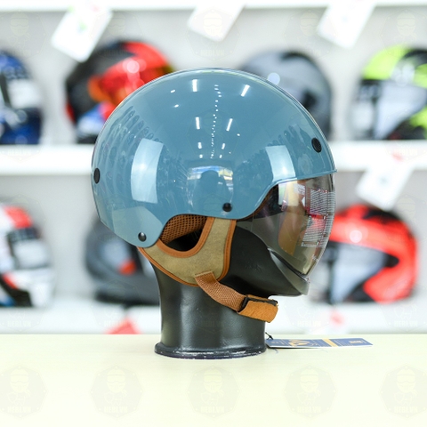 Mũ 1/2 kính âm Royal M239 Xanh Xi Măng FREESHIP