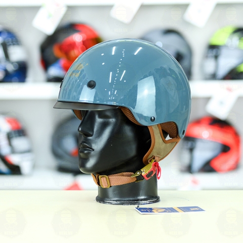 Mũ 1/2 kính âm Royal M239 Xanh Xi Măng FREESHIP
