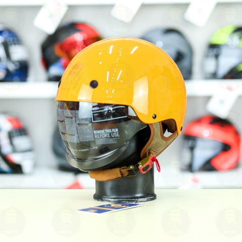 Mũ 1/2 kính âm Royal M239 Vàng Bóng FREESHIP