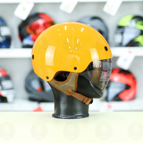 Mũ 1/2 kính âm Royal M239 Vàng Bóng FREESHIP