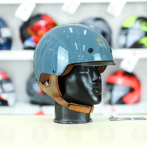 Mũ 1/2 kính âm Royal M239 Xanh Xi Măng FREESHIP