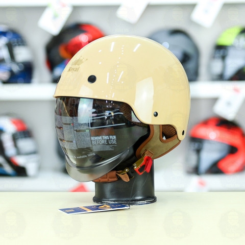 Mũ 1/2 kính âm Royal M239 Sữa Bóng FREESHIP