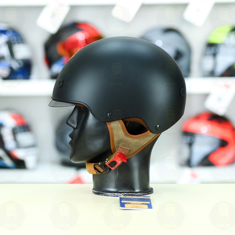 Mũ 1/2 kính âm Royal M239 Đen Nhám FREESHIP