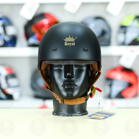 Mũ 1/2 kính âm Royal M239 Đen Nhám FREESHIP