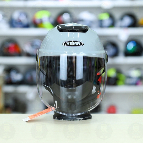 Mũ 1/2 Yema Có Kính Chắn FREESIZE - Xám Bóng